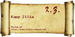 Kapp Zilia névjegykártya