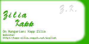 zilia kapp business card